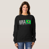 Sweatshirt Brésil Brasil Drapeau Brésil Code Pays Bra Sport (Devant entier)