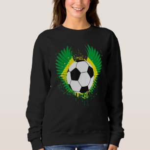 Sweatshirt Brésil Drapeau Football Ailes Footba Brésilien