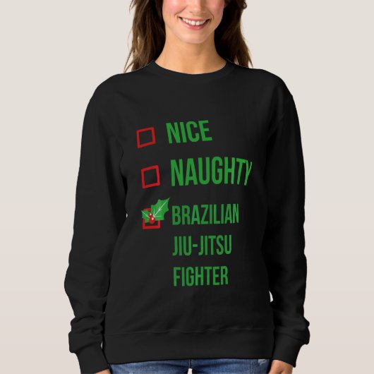 Sweatshirt Brésil Jiu Jitsu Fighter Funny Pajama Noël (Devant)