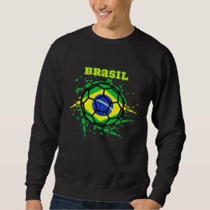 Sweatshirt Brésil Soccer Brésil Drapeau Brésil Fan Jersey