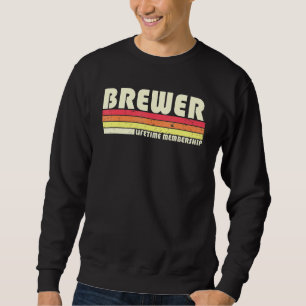 Sweatshirt Brewer Nom de famille Retro Vintage 80s 90s Annive