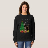 Sweatshirt Briard Chien Xmas Arbre Éclairage Santa Hat Briard (Devant entier)