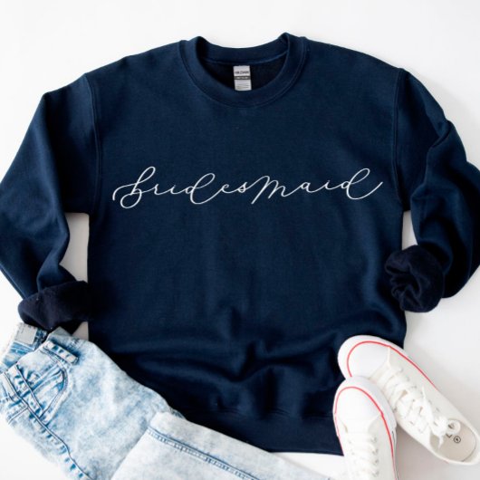 Sweatshirt Bridesmaid Jote Script Bachelorette/Mariée S