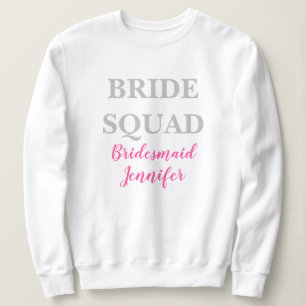 Sweatshirt Bridesmaid Pink Nom personnalisé Mariage Bachelore