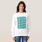 Sweatshirt Bridesmaid Turquoise Personnalisé Correspondance M (Devant entier)
