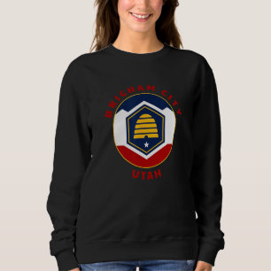 Sweatshirt Brigham City Utah Nouveau Drapeau UT Beehive Souve