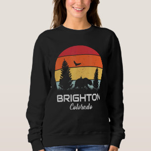 Sweatshirt Brighton Colorado Mountain Forest Retro Sunset