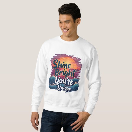 Sweatshirt "Brille brillant, tu es unique !" Sunset Ocean Tee (Devant entier)
