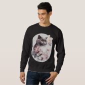 Sweatshirt British Shorthair Cat Japanese Cherry Blossom Saku (Devant entier)