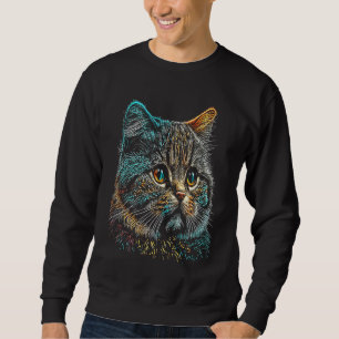 Sweatshirt British Shorthair Graphique coloré Papa chat Mama