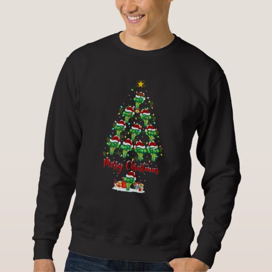 Sweatshirt Broccoli Christmas Tree Lights Broccoli Xmas (Devant)
