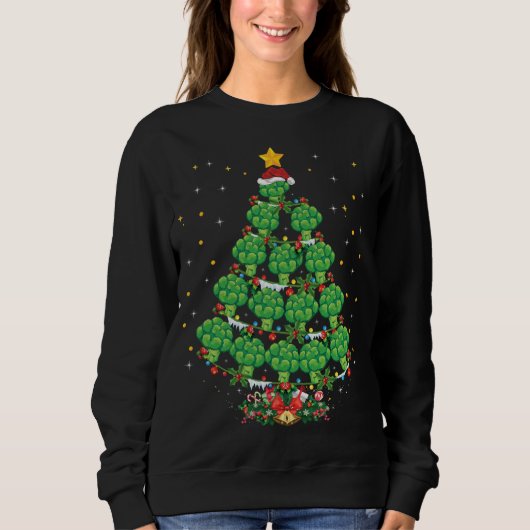 Sweatshirt Broccoli Lover Xmas cadeau Broccoli Arbre de Noël (Devant)