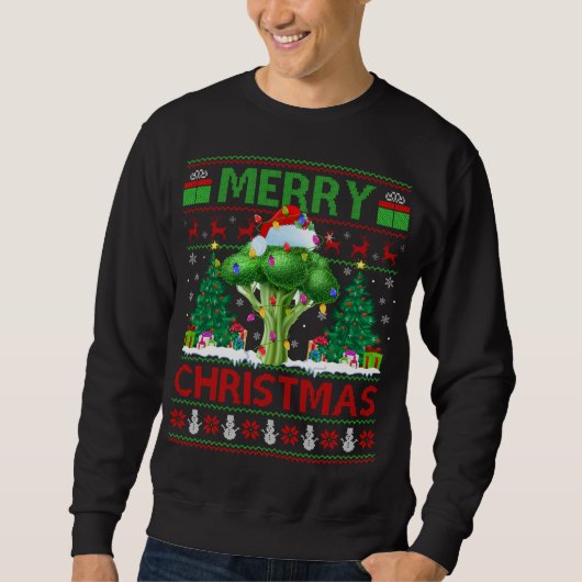 Sweatshirt Broccoli Poisson Lover Xmas Arbre Broccoli C moche (Devant)