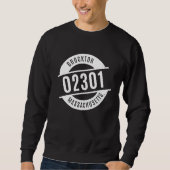 Sweatshirt Brockton Massachusetts 02301 Zip Code Distressed (Devant)