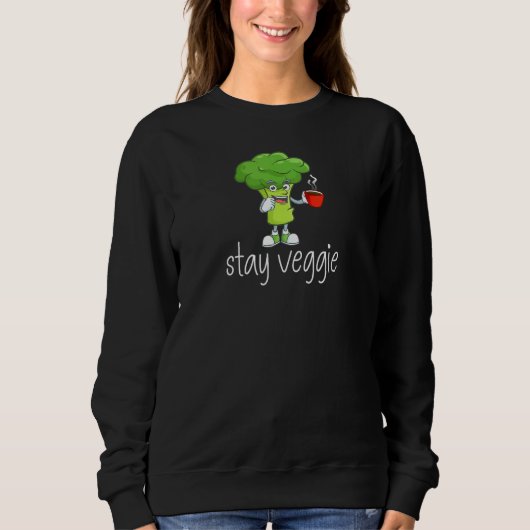 Sweatshirt Brocoli végétarien Vegan Coffee Cup du matin (Devant)