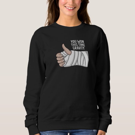 Sweatshirt Broken Arm Hand Injury Funny Recovery Get Well Soo (Devant)