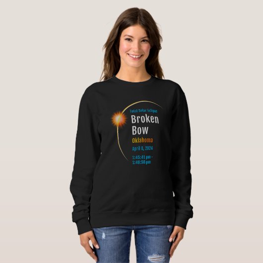Sweatshirt Broken Bow Oklahoma Ok Total Solar Eclipse 2024 1 (Devant entier)