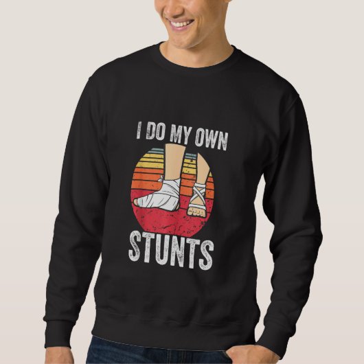 Sweatshirt Broken Foot Kids Cadeau Faire tous mes Stunts Cade (Devant)
