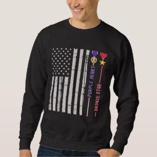 Sweatshirt Bronze Star Purple Heart Médaille Prix Us Flag Vet