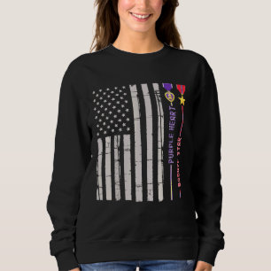 Sweatshirt Bronze Star Purple Heart Médaille Prix Us Flag Vet
