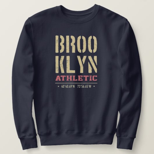 Sweatshirt Brooklyn New York Athletic Urban Varsity Letters (Design devant)