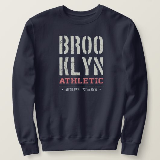 Sweatshirt Brooklyn New York Athletic Urban Varsity Letters (Design devant)