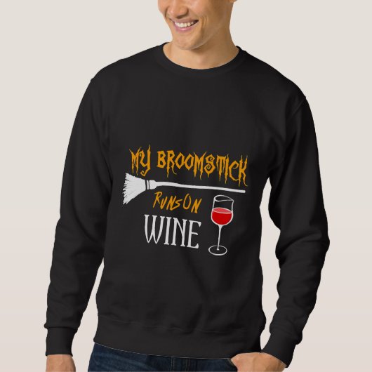 Sweatshirt Broomstick tourne sur la sorcière d'Halloween du v (Devant)