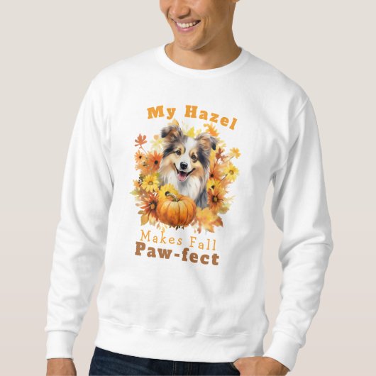 Sweatshirt Brouillard de chien d'automne personnalisable (Devant)