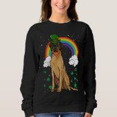 Sweatshirt Brown Great Dane St Patricks Day Leprechaun (Devant)