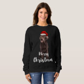 Sweatshirt Brown Labrador Retriever Joyeux Noël Labrador (Devant entier)