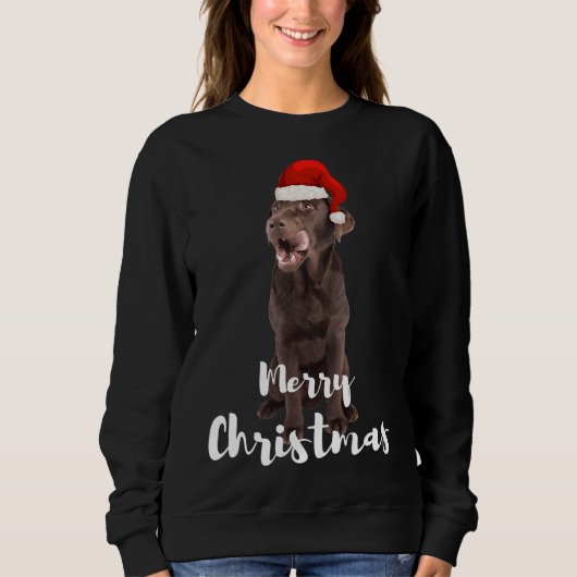 Sweatshirt Brown Labrador Retriever Joyeux Noël Labrador (Devant)