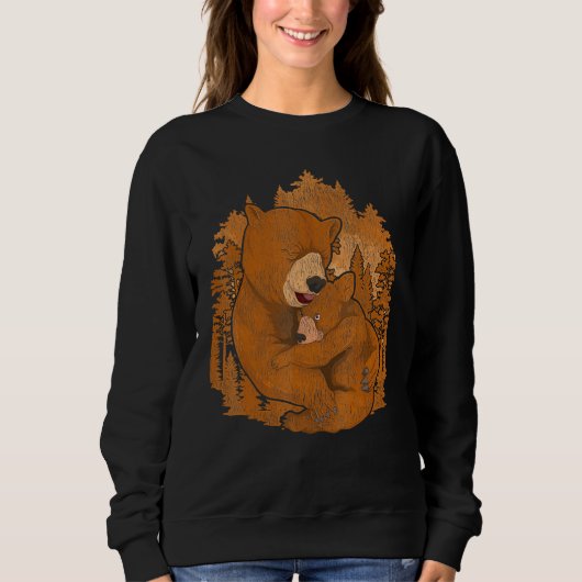 Sweatshirt Brown Ours Faune Extérieur Nature Forêt Mère (Devant)