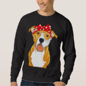 Sweatshirt Brown Pitbull Funny Pit Bull Maman (Devant)