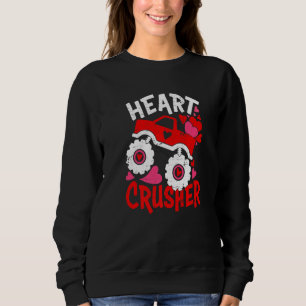 Sweatshirt Broyeur de camion monstre de coeur Saint Valentin