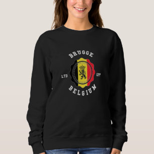 Sweatshirt BRUGGE Belgique Insigne Drapeau Vintage
