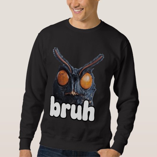 Sweatshirt Bruh Funny Mothman Cryptid Cryptozoology Meme Y2k (Devant)