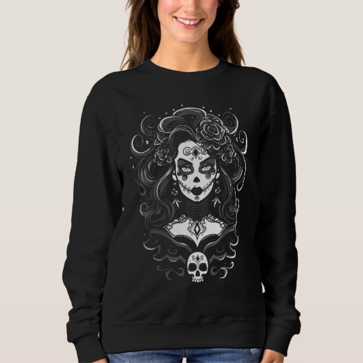 Sweatshirt Bruja Witch Dia de Muertos Chicana Chingona Mexica (Devant)