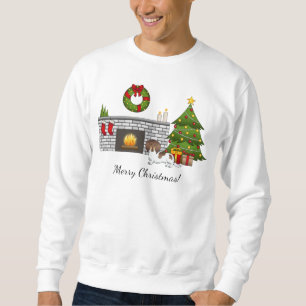 Sweatshirt Brun et Tan Piebald Longue Fourrure Dachshund Cham