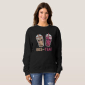 Sweatshirt Buble Tea Best Friends Party Partner Boba (Devant entier)