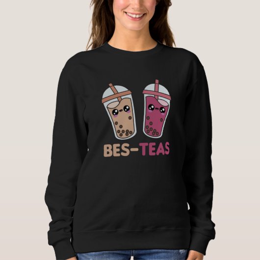 Sweatshirt Buble Tea Best Friends Party Partner Boba (Devant)