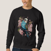 Sweatshirt Budgie Budgerigar Bird Japanese Cherry Sakura Flow (Devant)