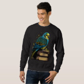 Sweatshirt Budgie Budgerigar Book Parakeet Bird Bookworm Read (Devant entier)