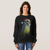 Sweatshirt Budgie Christmas Budgerigar Santa Hat Parakeet Bir (Devant entier)