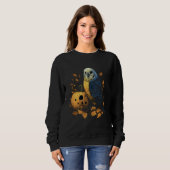 Sweatshirt Budgie Halloween Pumpkin Budgerigar Parakeet Bird  (Devant entier)