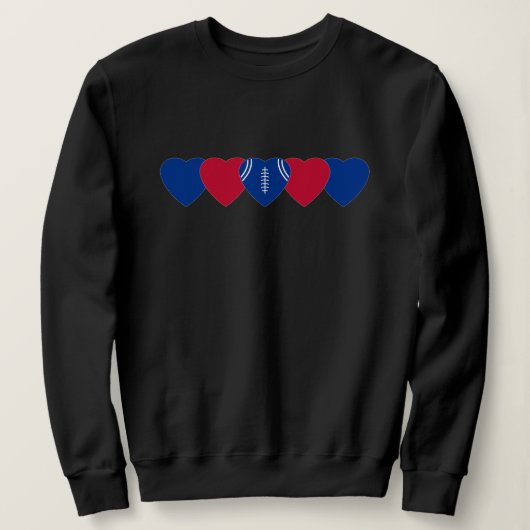 Sweatshirt Buffalo Bills Heart Football Dark (Design devant)