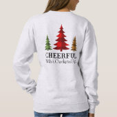 Sweatshirt Buffalo de style occidental Chèques de Noël Arbres (Dos)