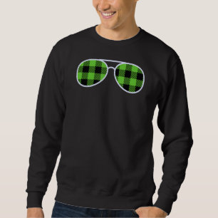 Sweatshirt Buffalo Green Plaid Sunglasse Correspondant Famill