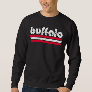 Sweatshirt Buffalo New York Rétro Vintage Trois 3 Bandes Wea