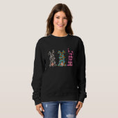 Sweatshirt Buffalo Pink Plaid Leopard Lapin Pâques Lapin Tri (Devant entier)