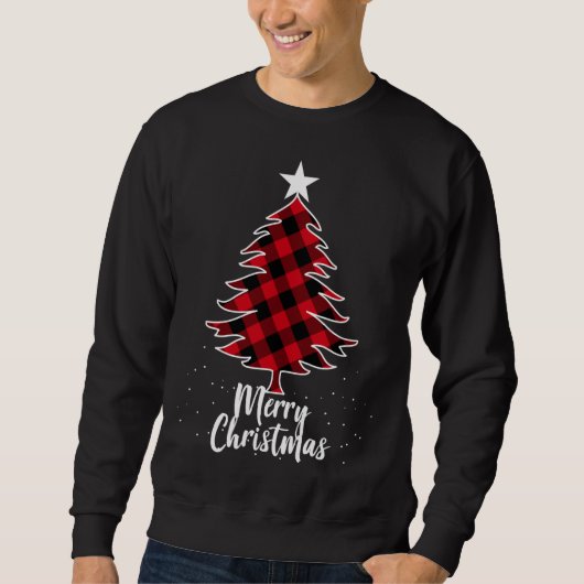 Sweatshirt Buffalo Plaid Christmas Tree (Devant)